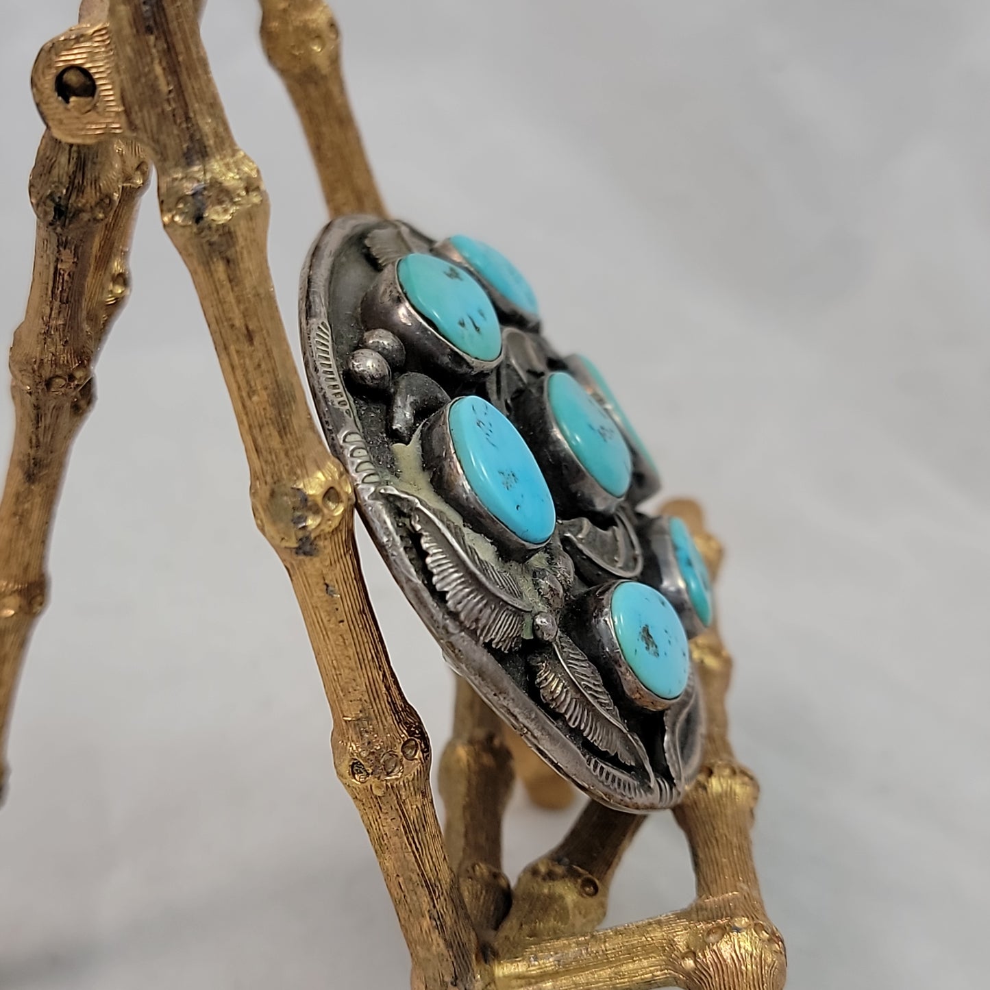 Turquoise and Silver Belt Buckle