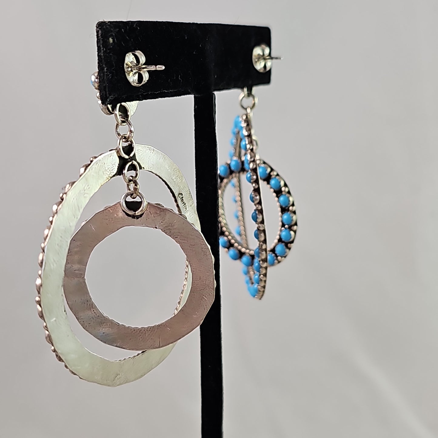 Snake eye double hoop earrings