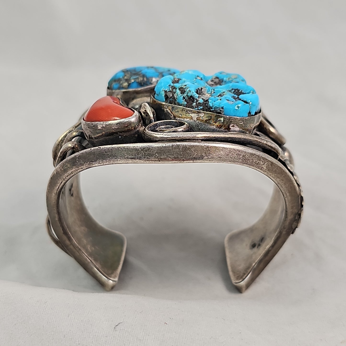 Coral & Turquoise cuff by Jimmy Victor Begay