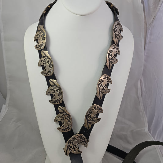Bear kokopelli concho belt