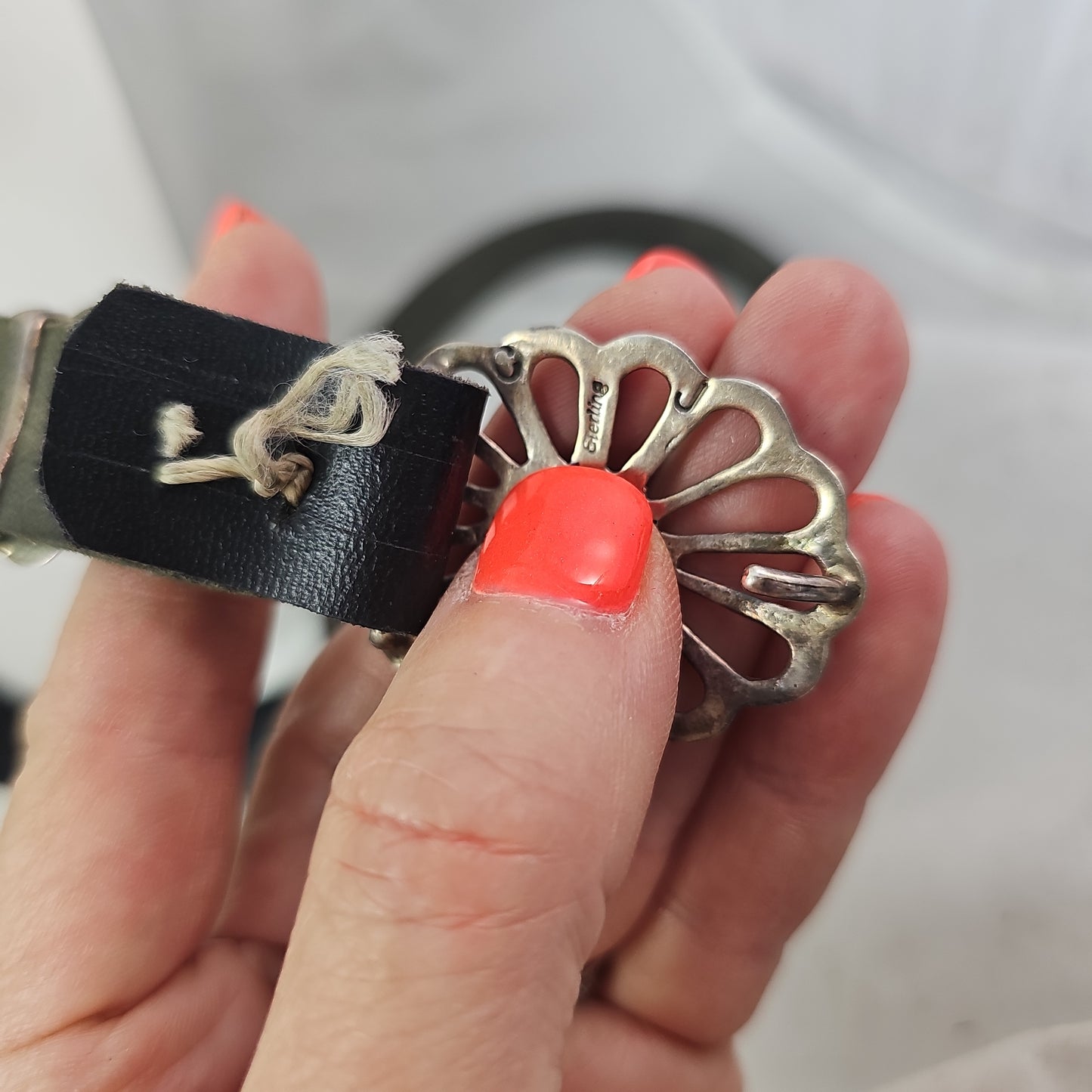 Flower design concho belt