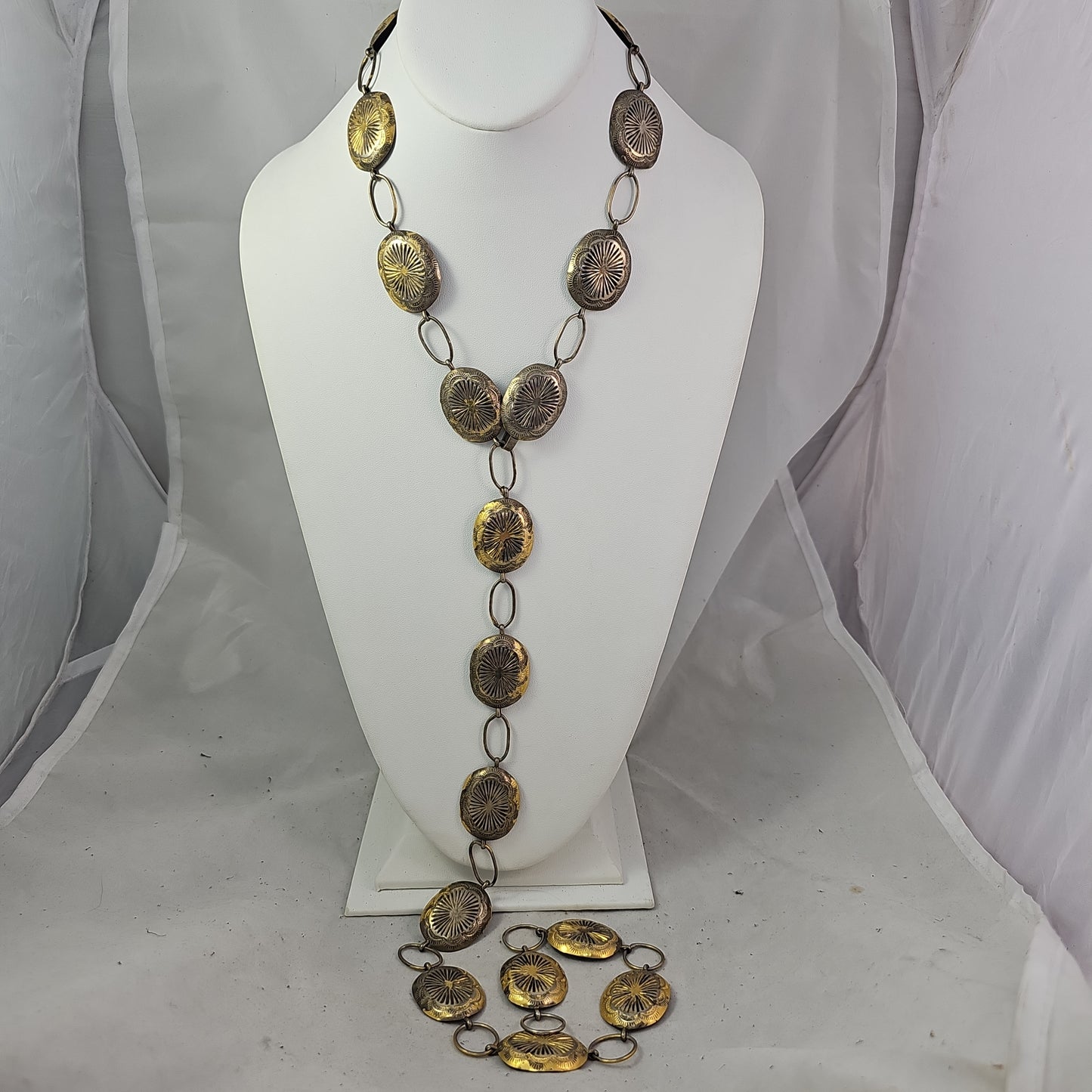 Brass link concho belt