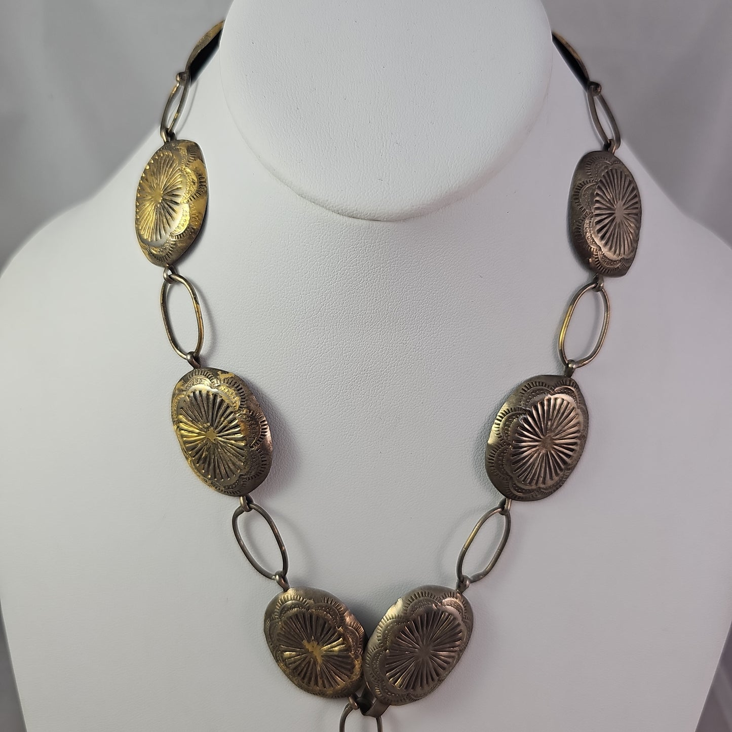 Brass link concho belt