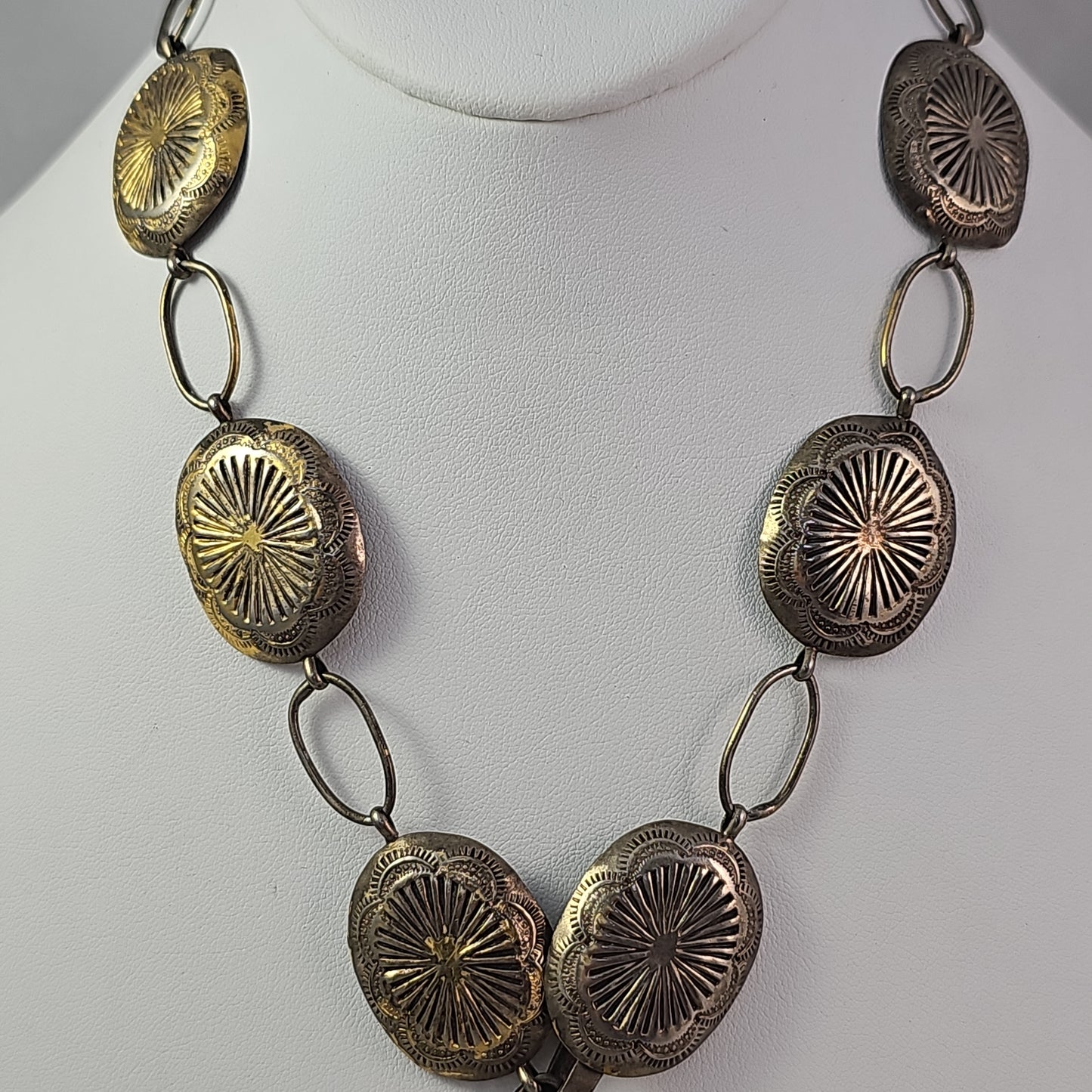 Brass link concho belt