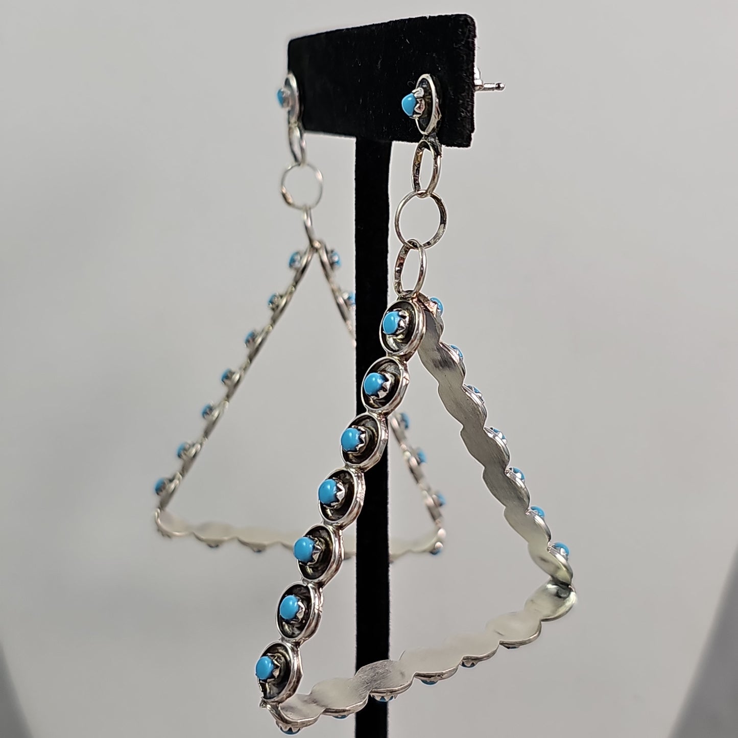 Triangle snake eye hoop earrings