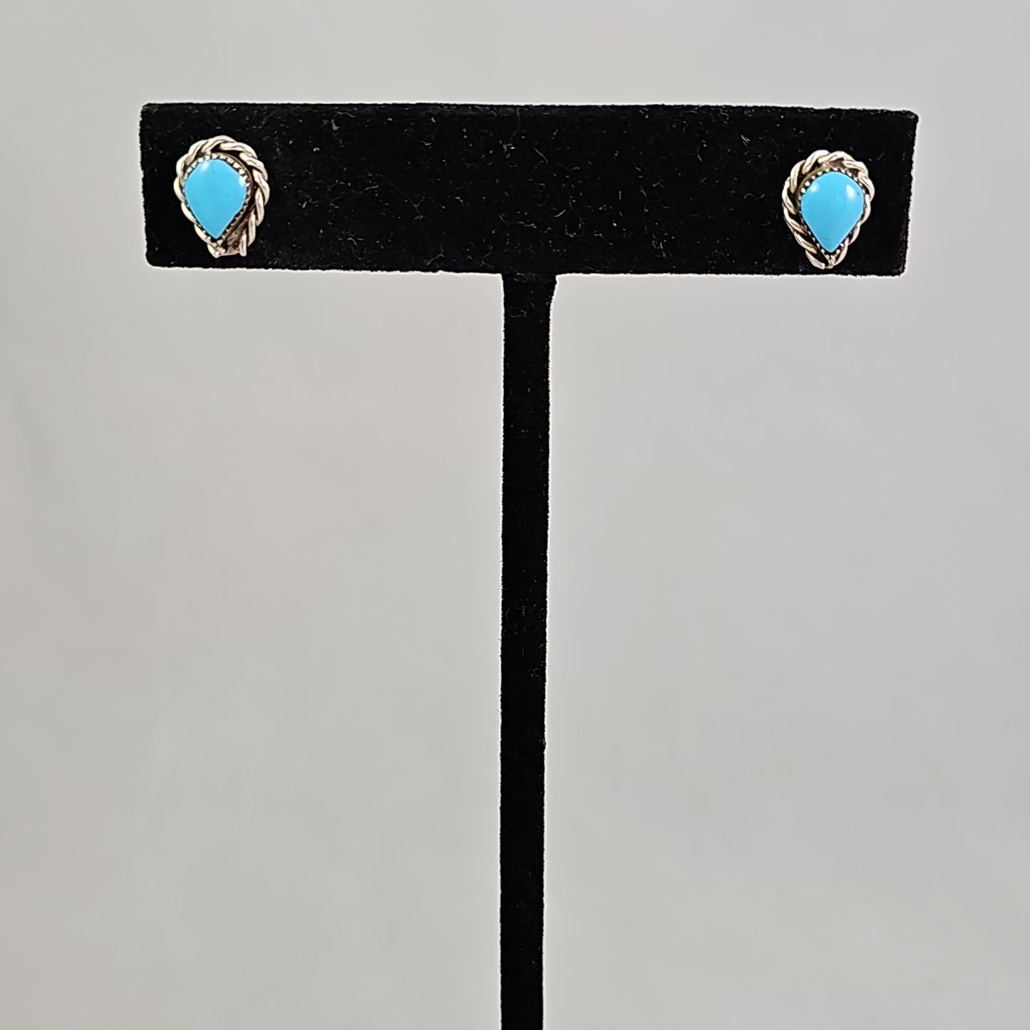 Turquoise teardrop studs