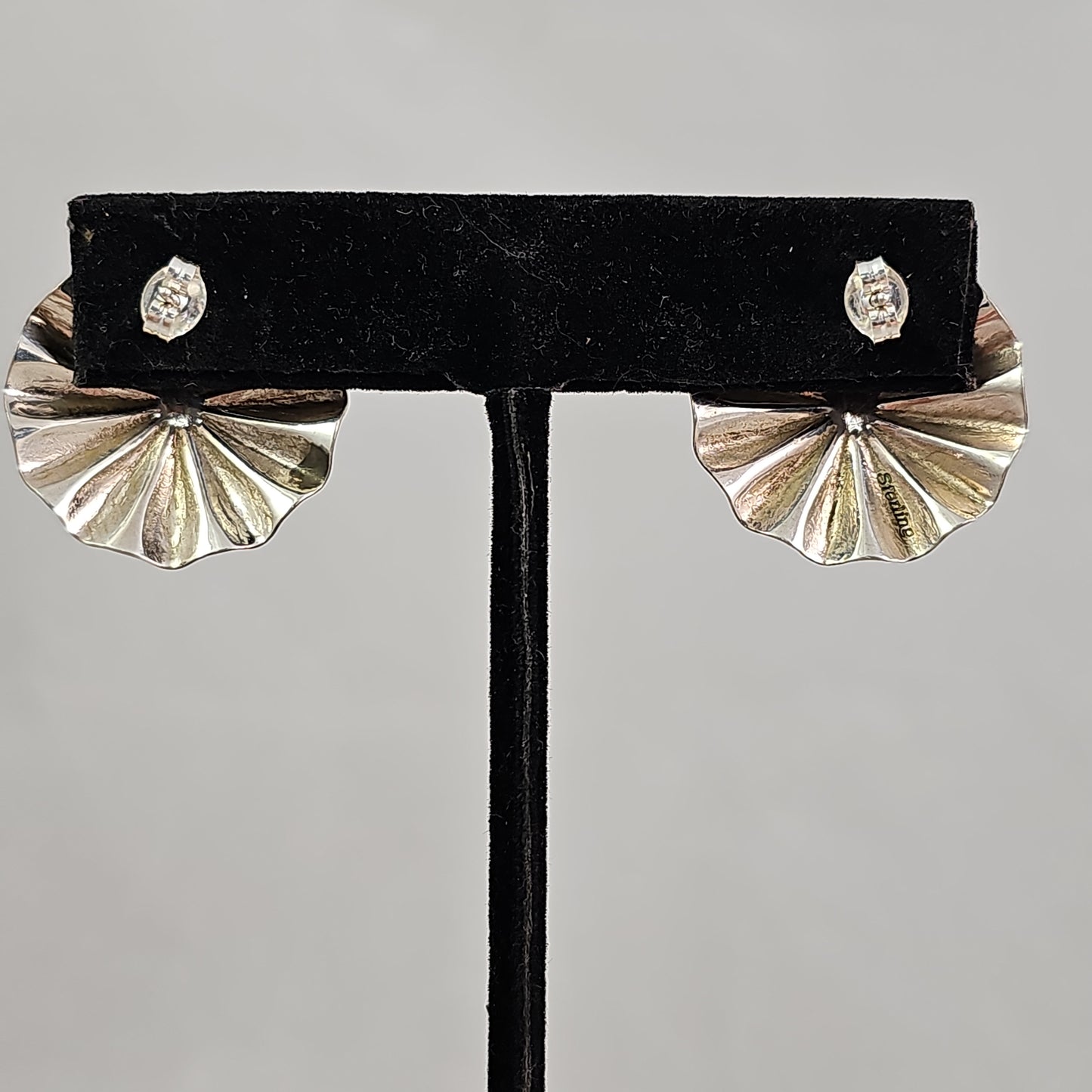 Sterling button earrings