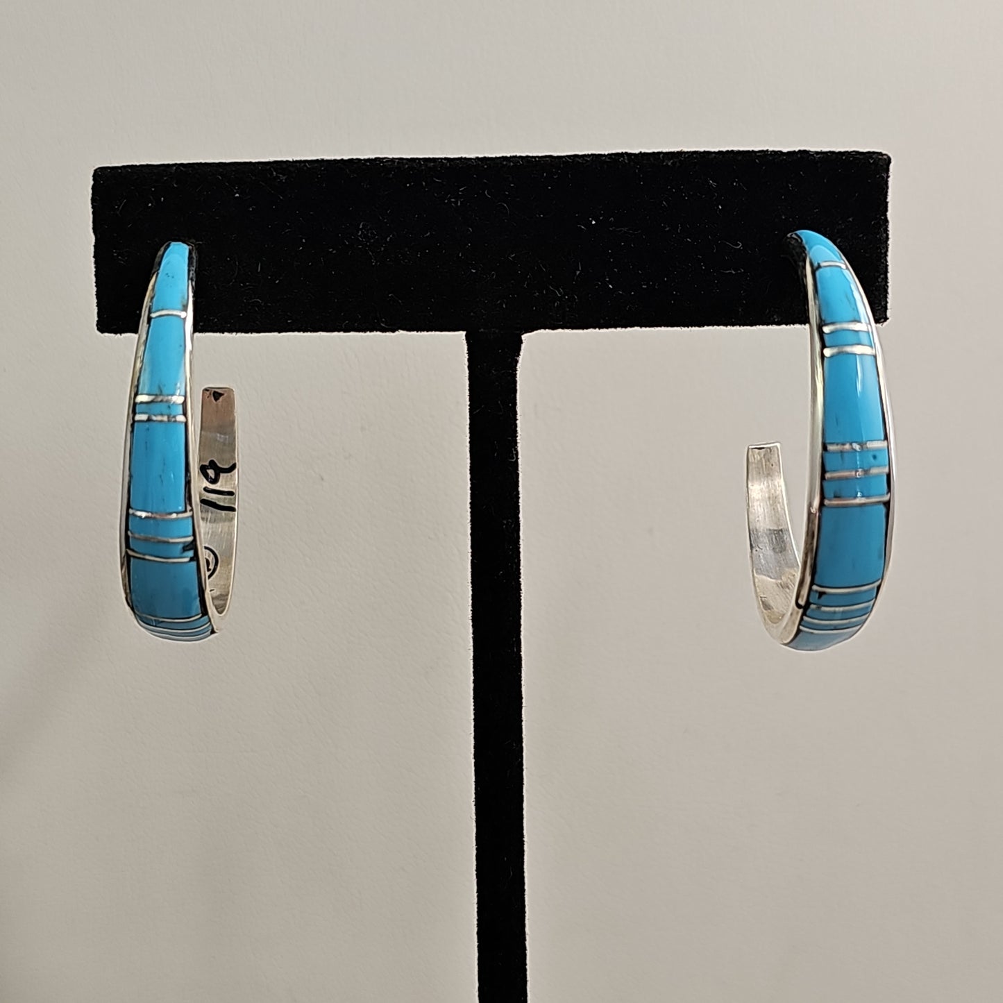 Turquoise Inlay hoop earrings