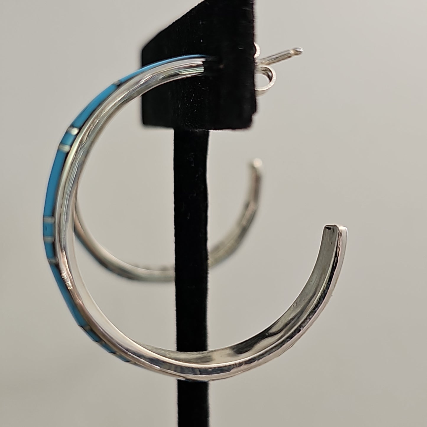 Turquoise Inlay hoop earrings