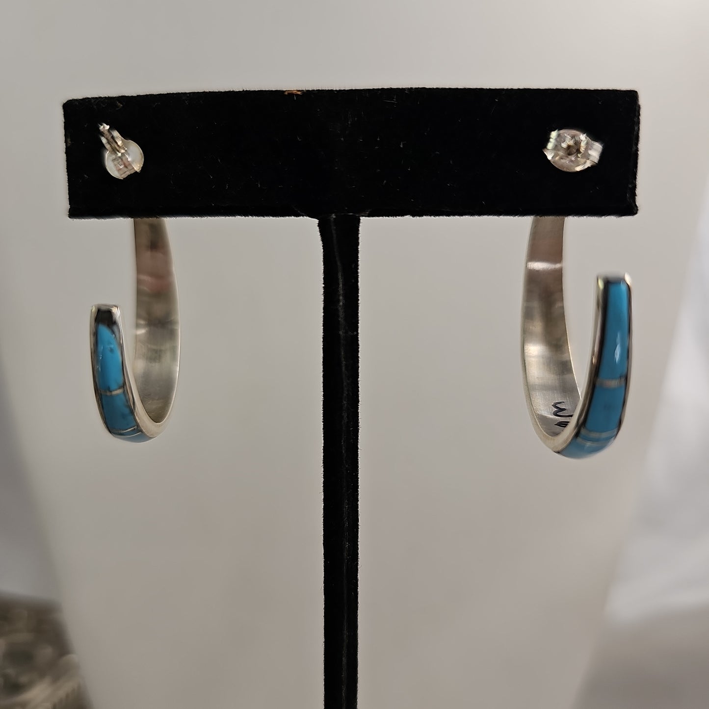 Turquoise Inlay hoop earrings