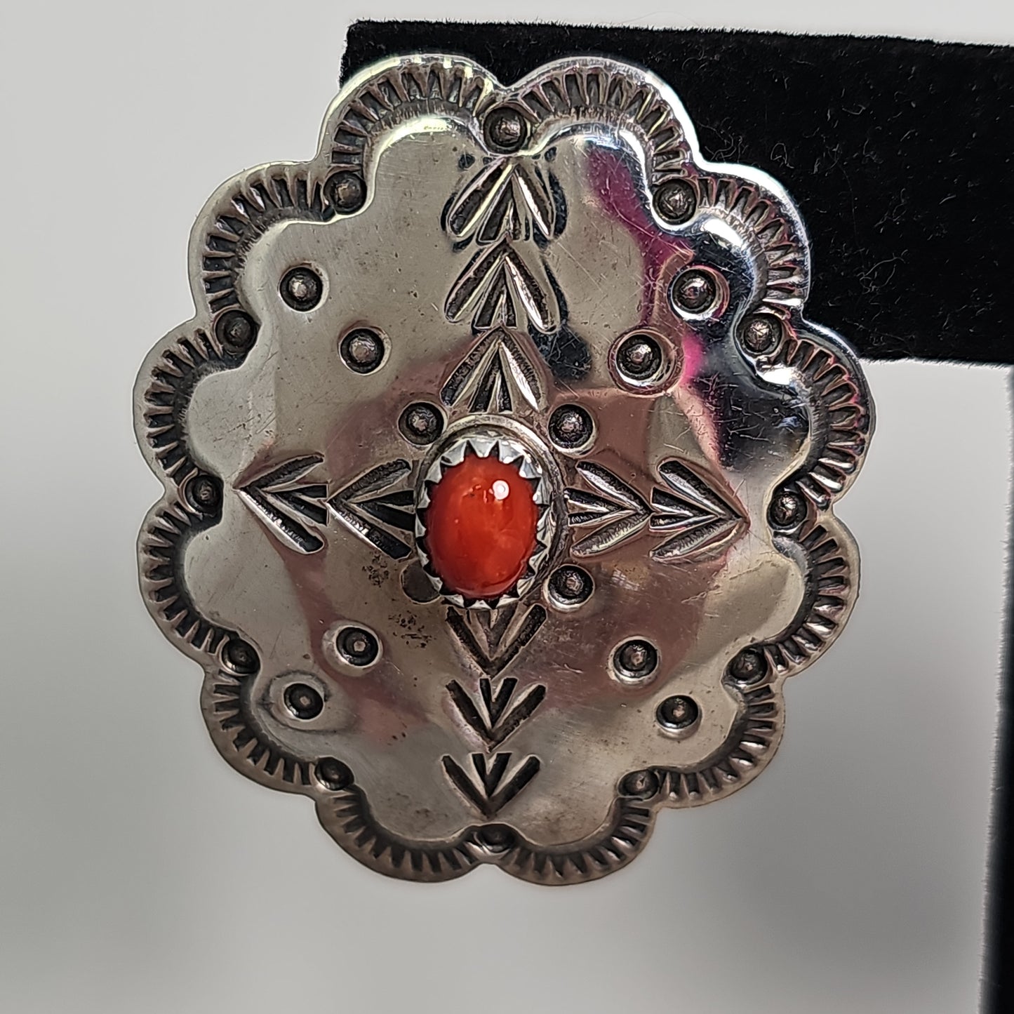 Coral concho earrings