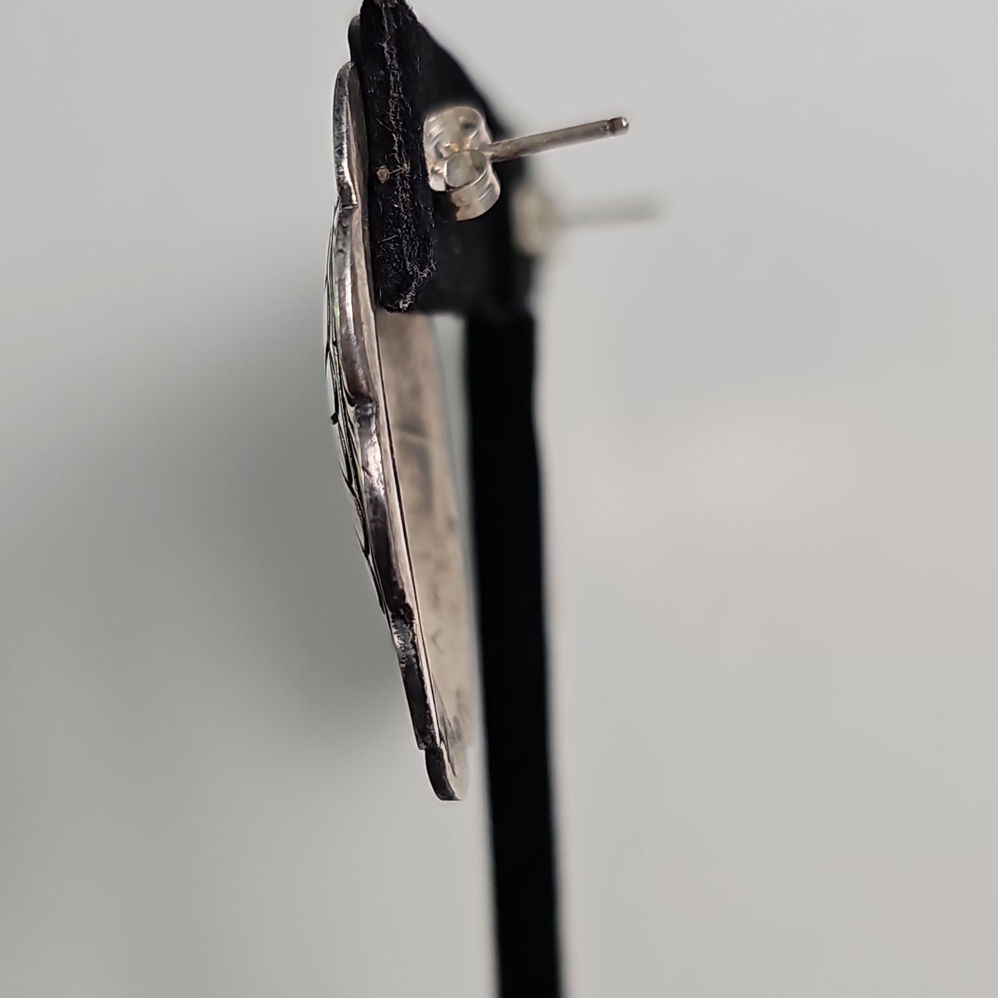 Oval stamped concho earrings