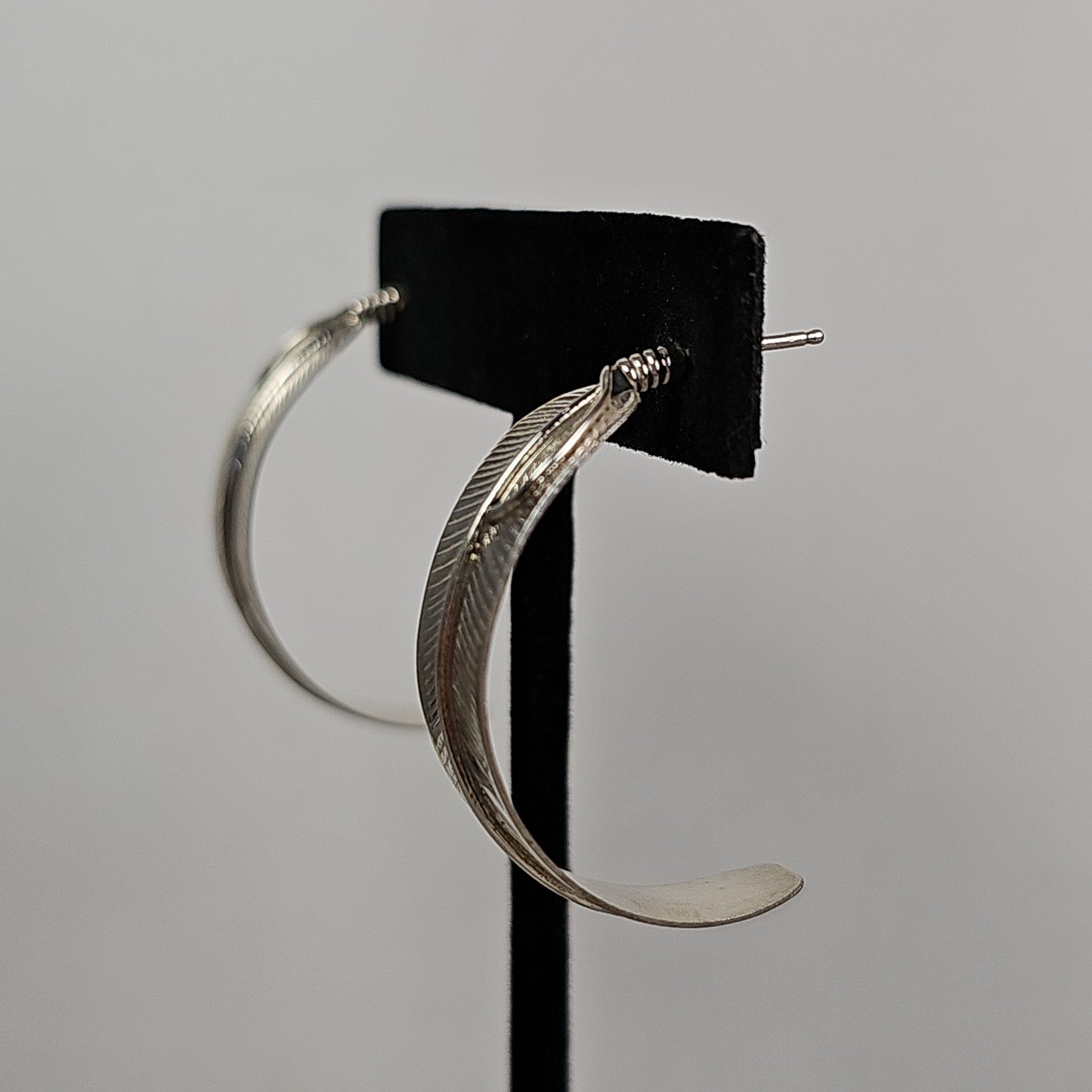 Feather hoop earrings