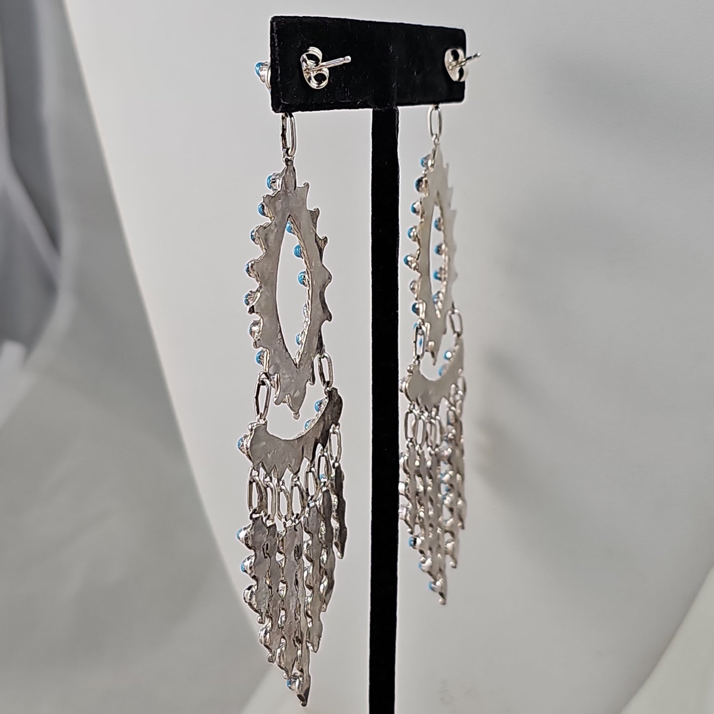 Snake eye diamond chandelier earrings