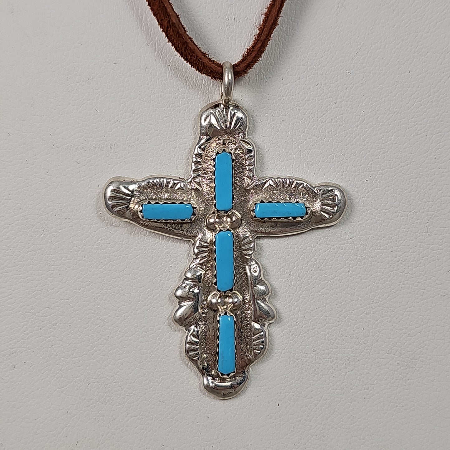 Turquoise cross pendant