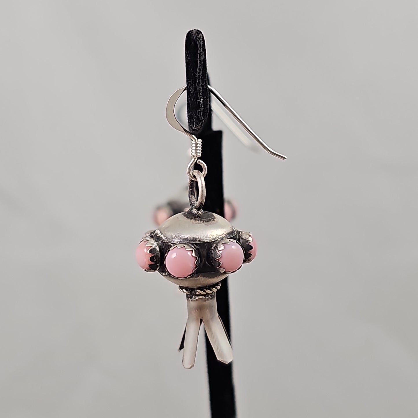 Pink Conch shell blossom earrings