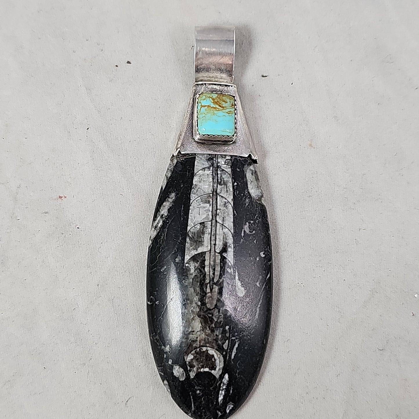 Stone feather pendant