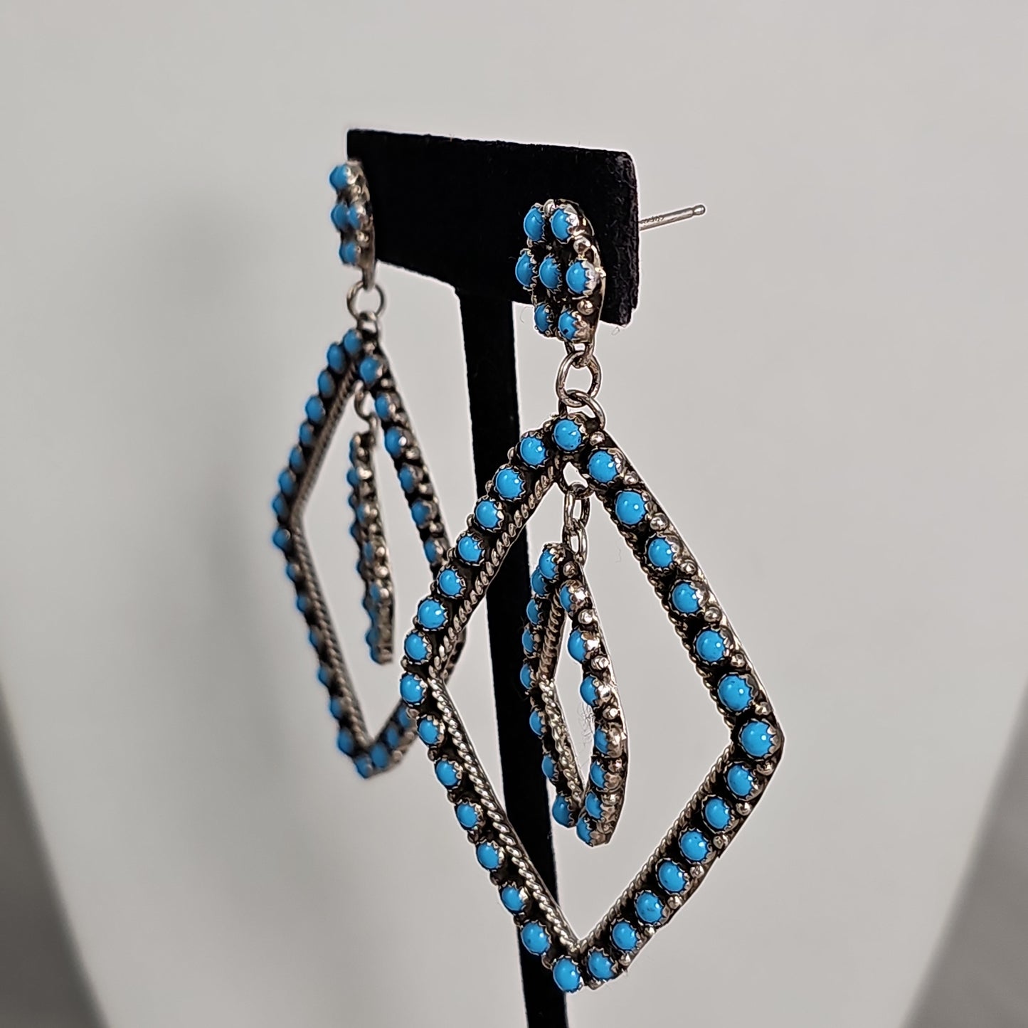 Snake eye double diamond hoop earrings