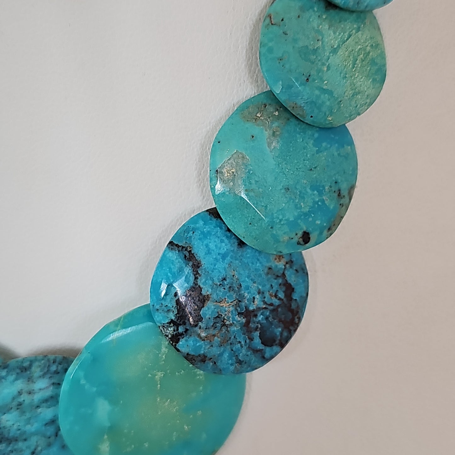 Turquoise disk necklace