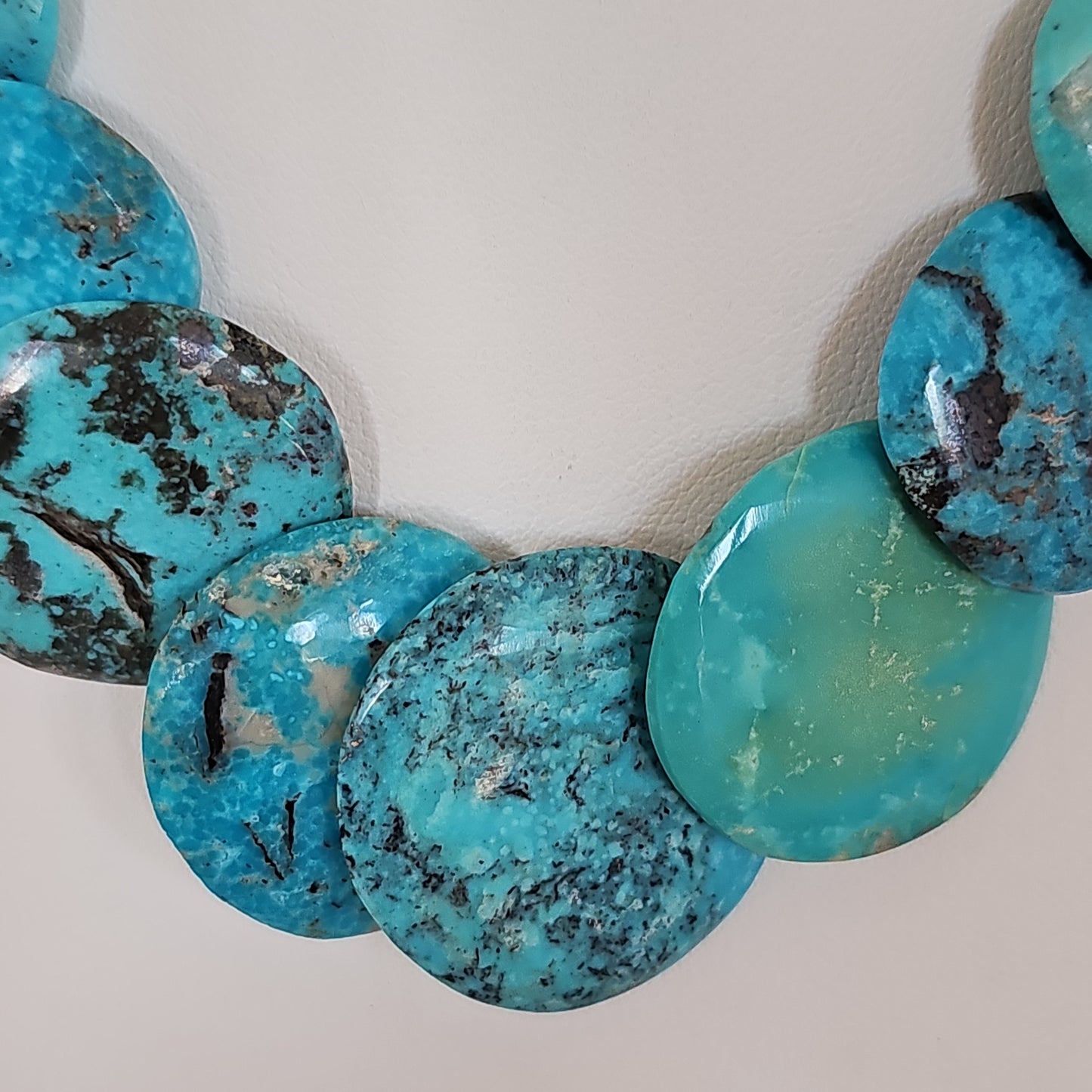 Turquoise disk necklace