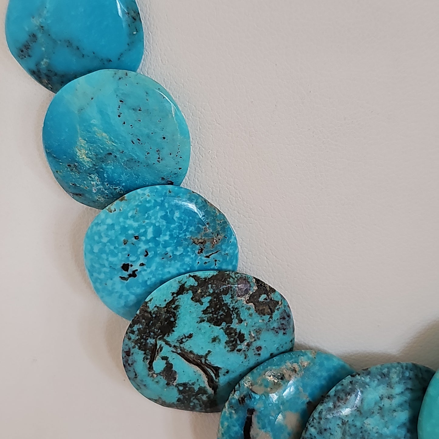 Turquoise disk necklace