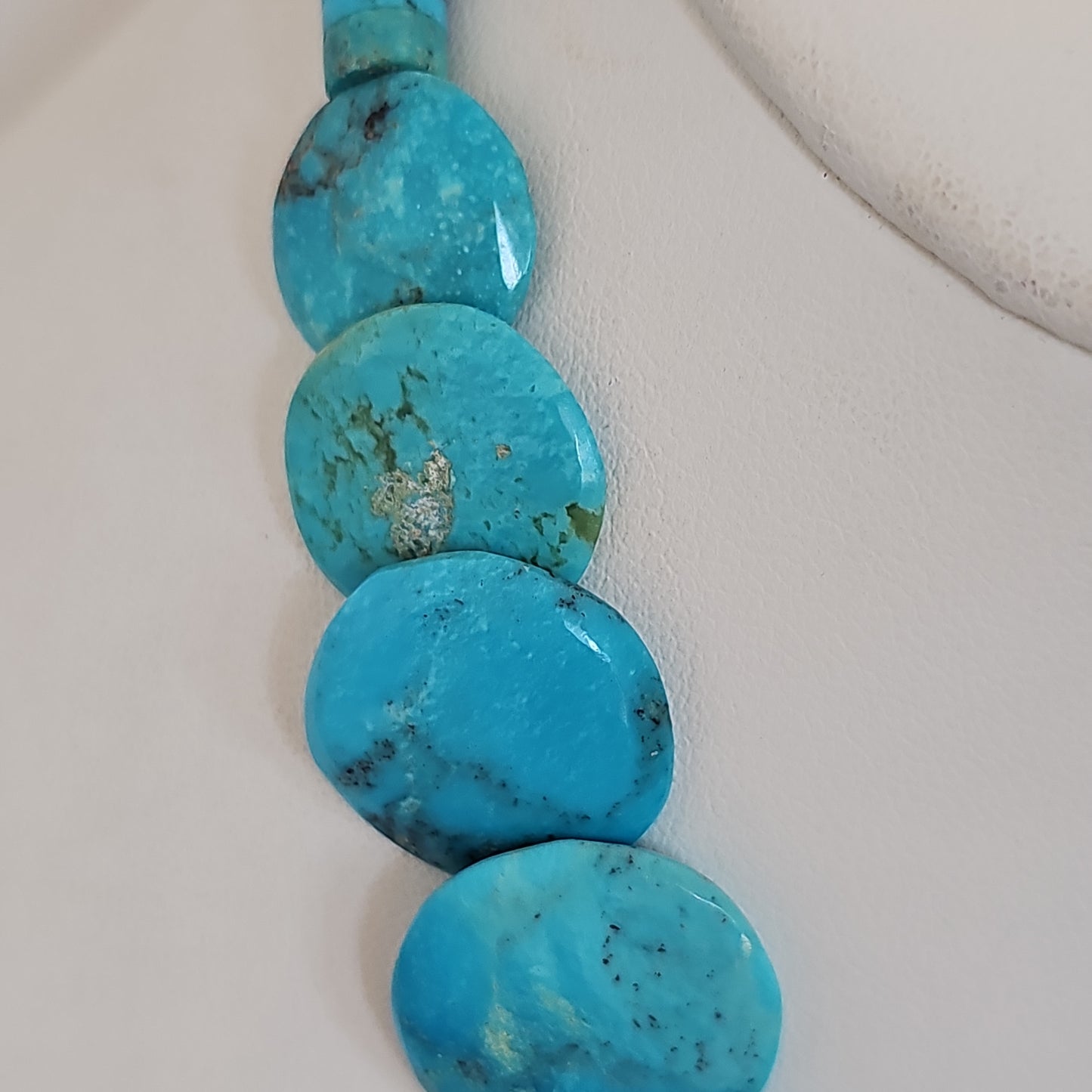 Turquoise disk necklace