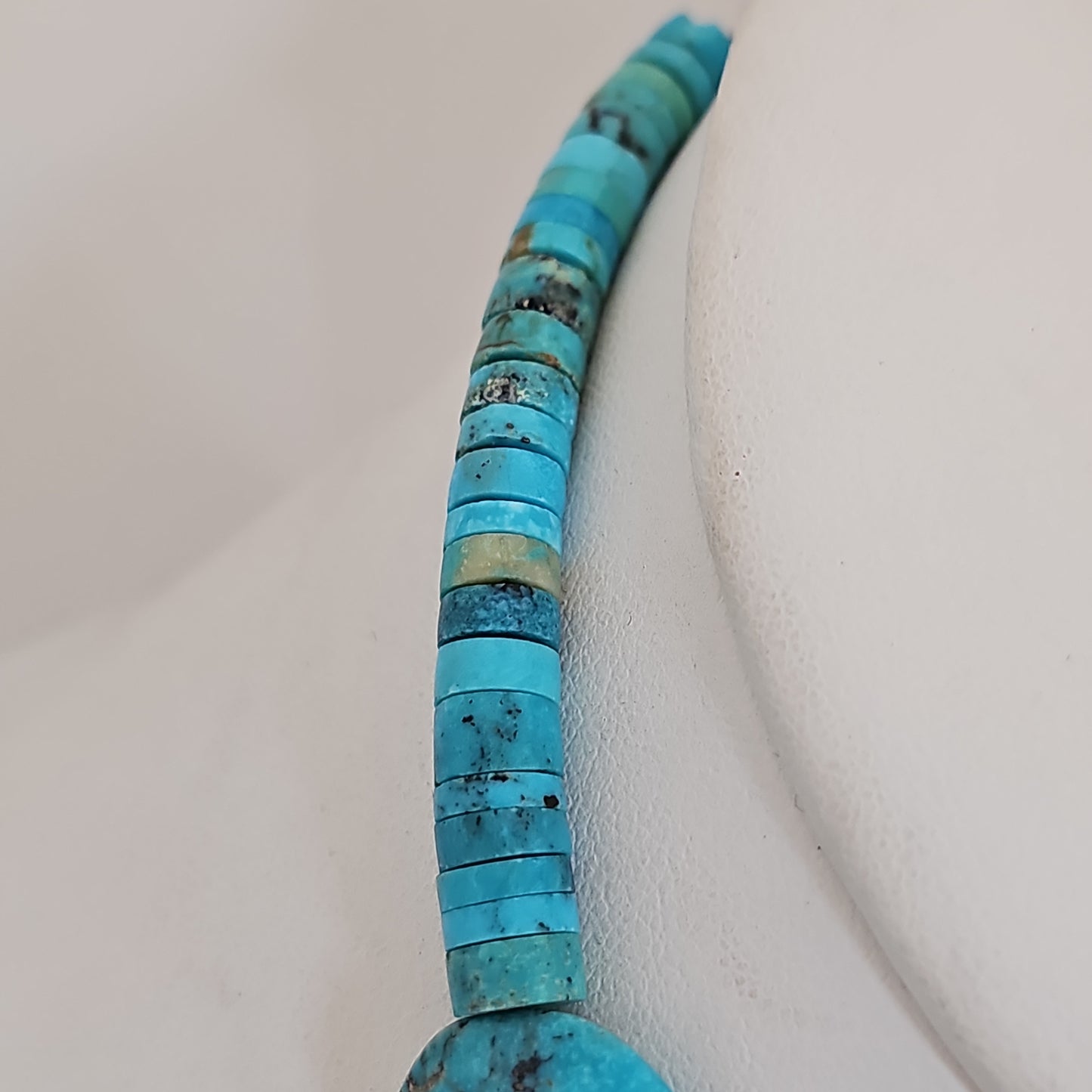 Turquoise disk necklace