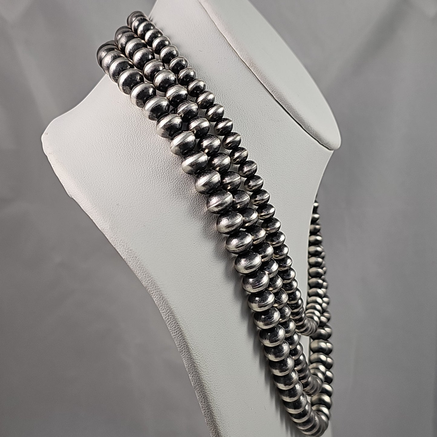 Triple strand Navajo pearl necklace