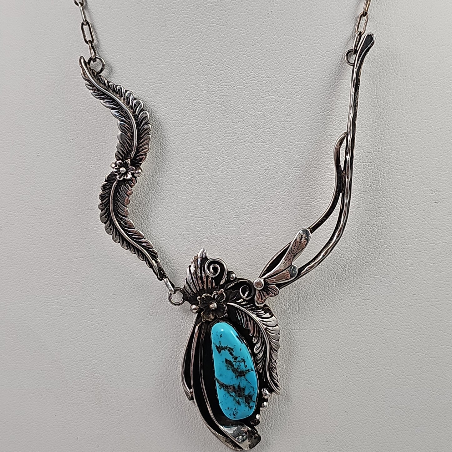 Turquoise and sterling necklace