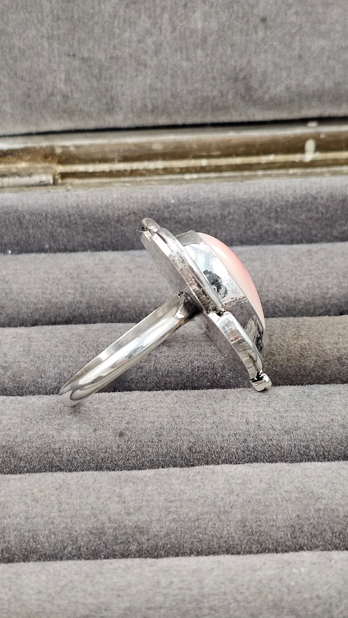 Pink conch shell ring