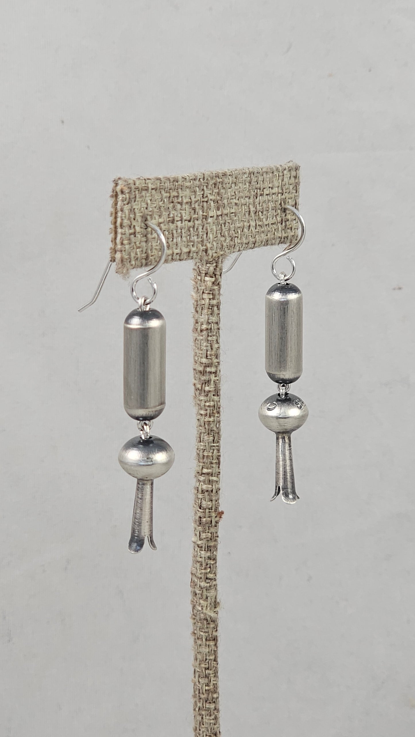 Navajo pearl barrel bead earrings