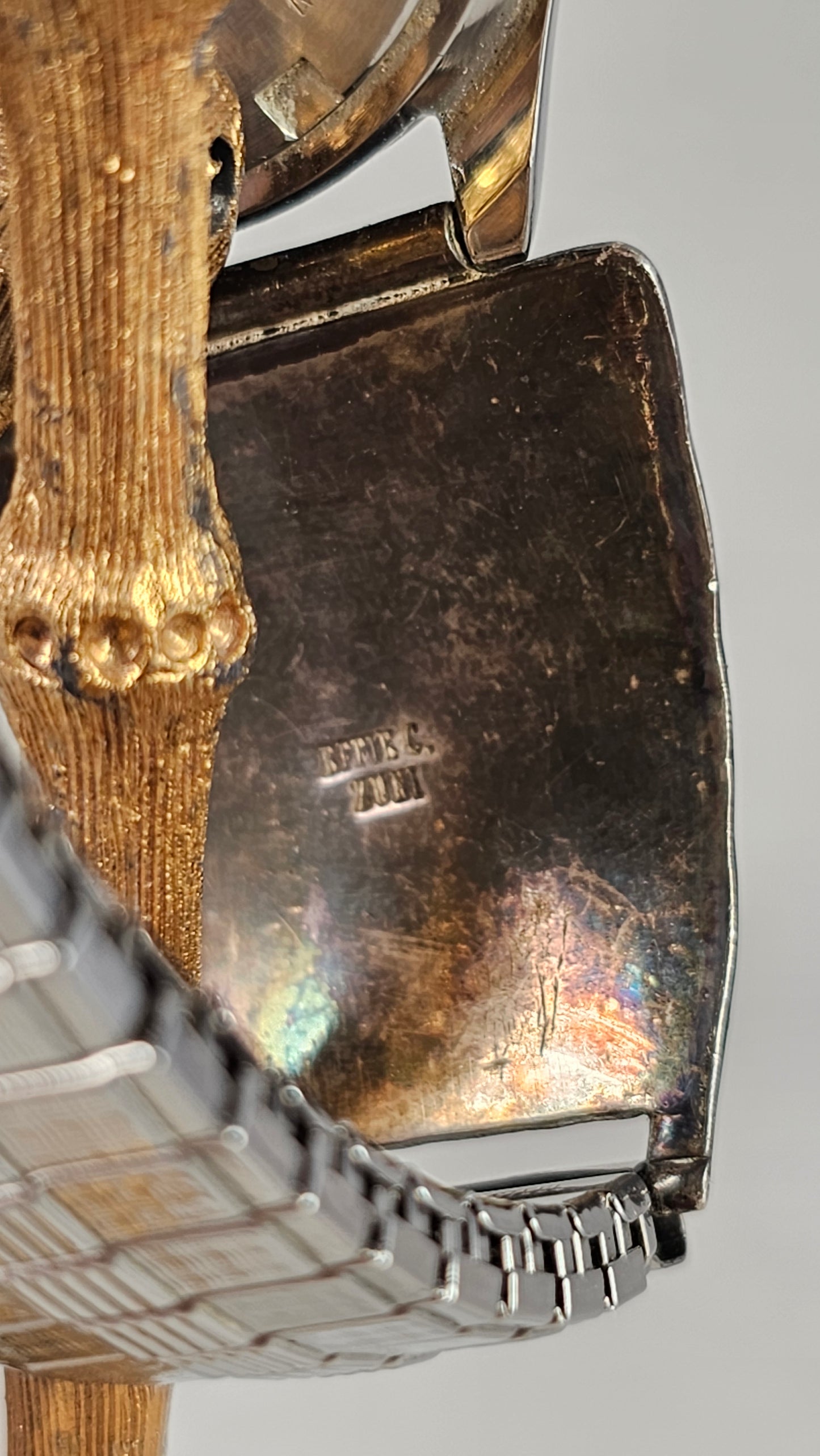 Effie Calavaza turquoise and sterling watch tips