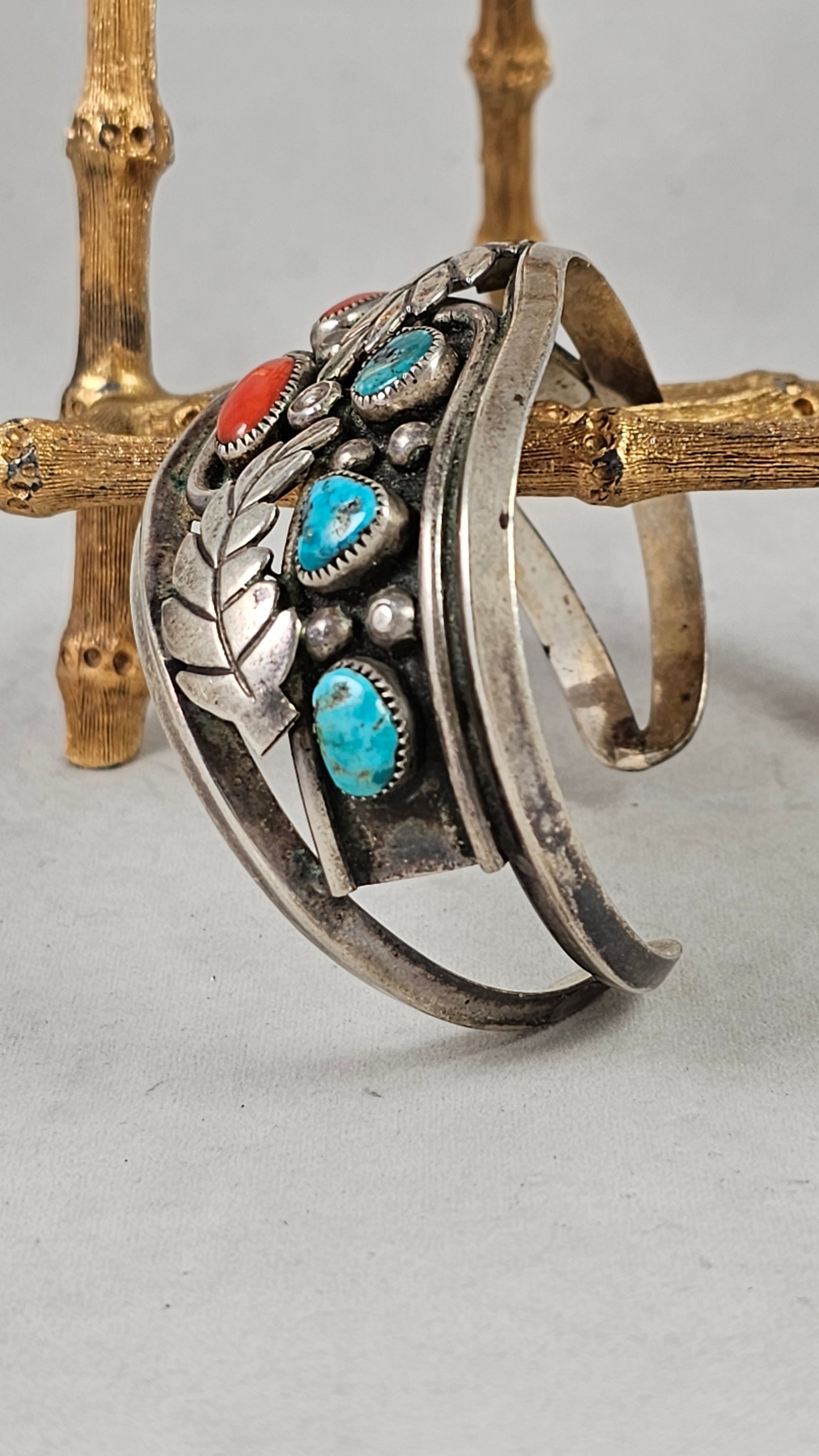 Vintage turquoise and coral bracelet