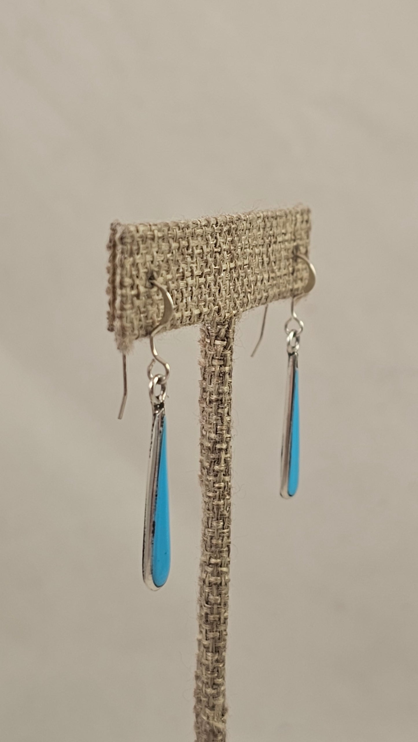 Turquoise droplet inlay earrings