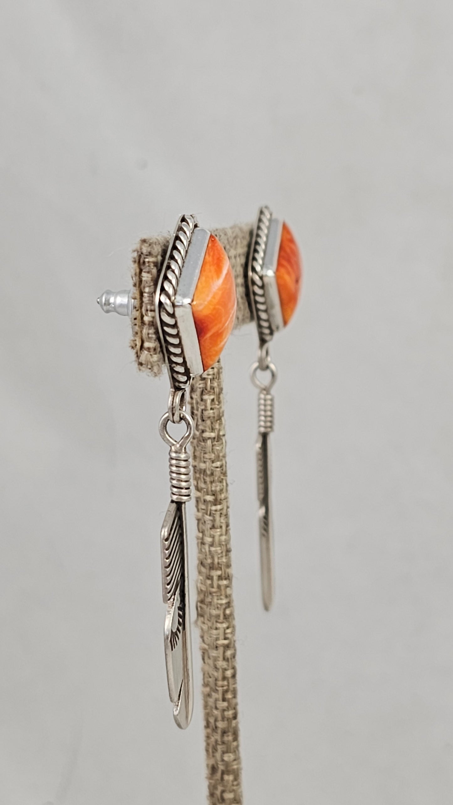 Spiney oyster feather earrings