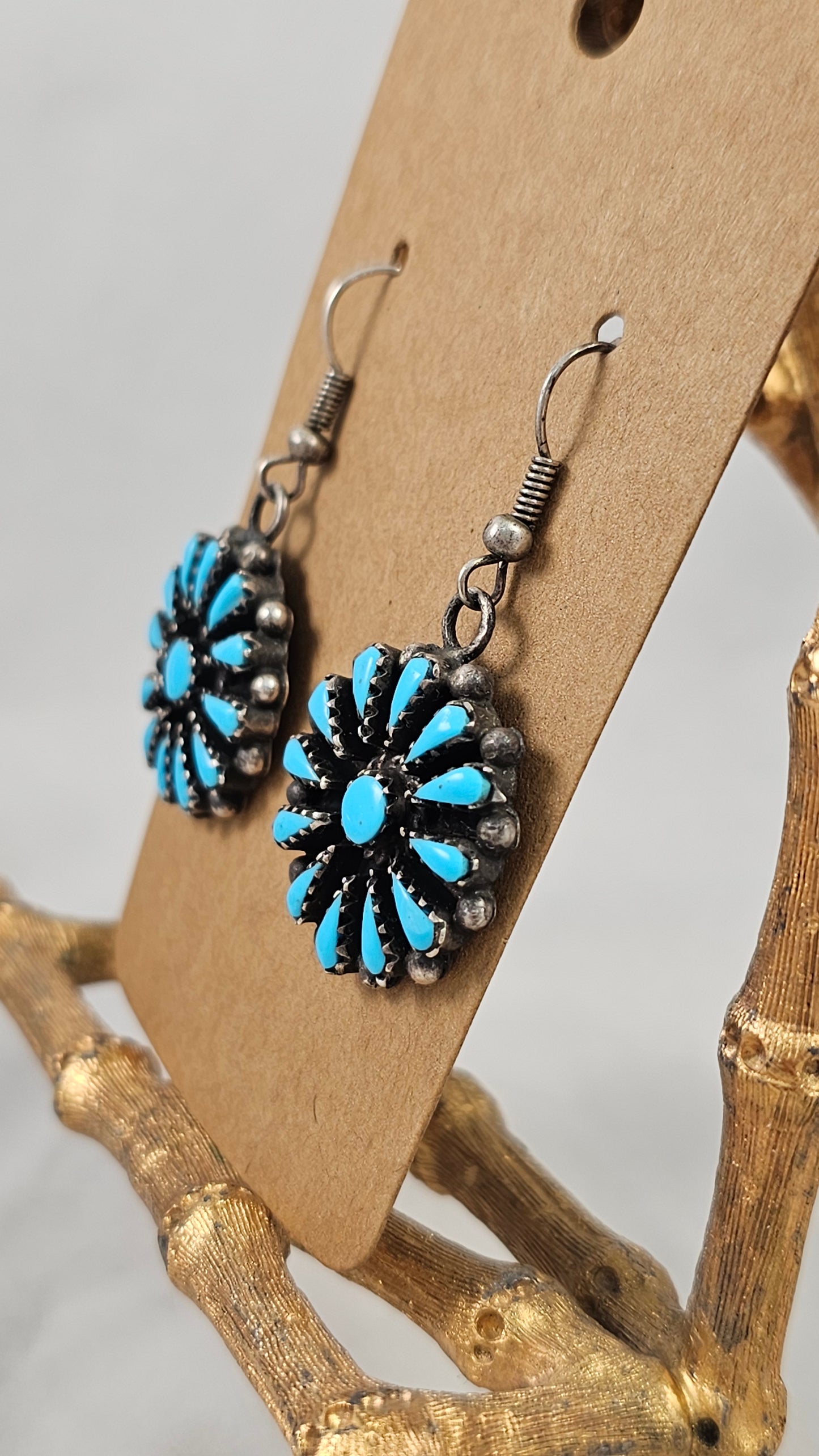 Block Turquoise cluster earrings