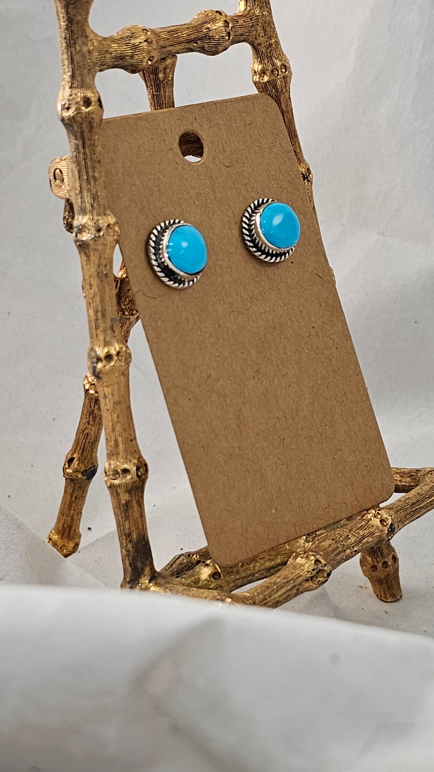 Large turquoise stud earrings