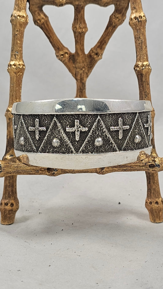 Tufa cast crosses cuff by Anthony Bowman