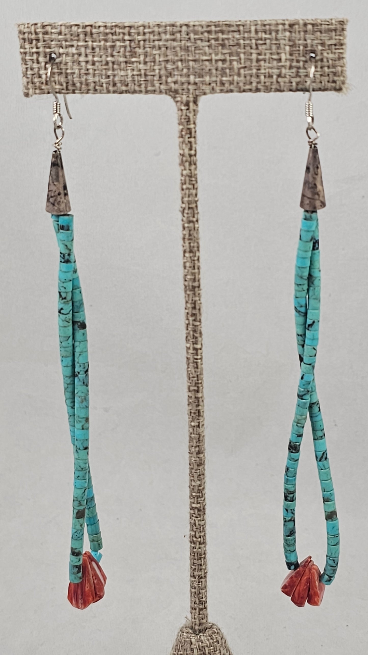 Turquoise heishi earrings