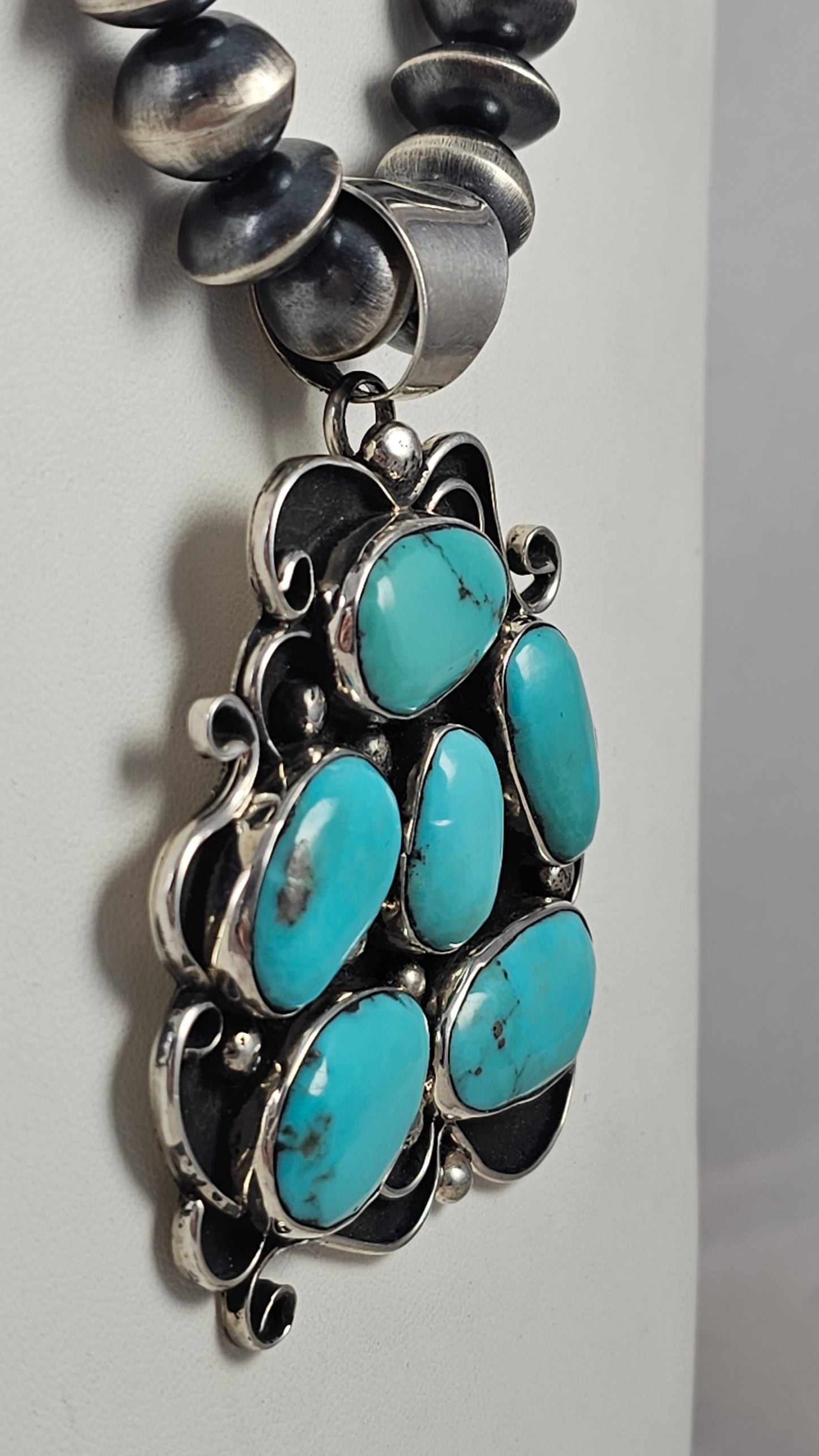 Turquoise and sterling pendant