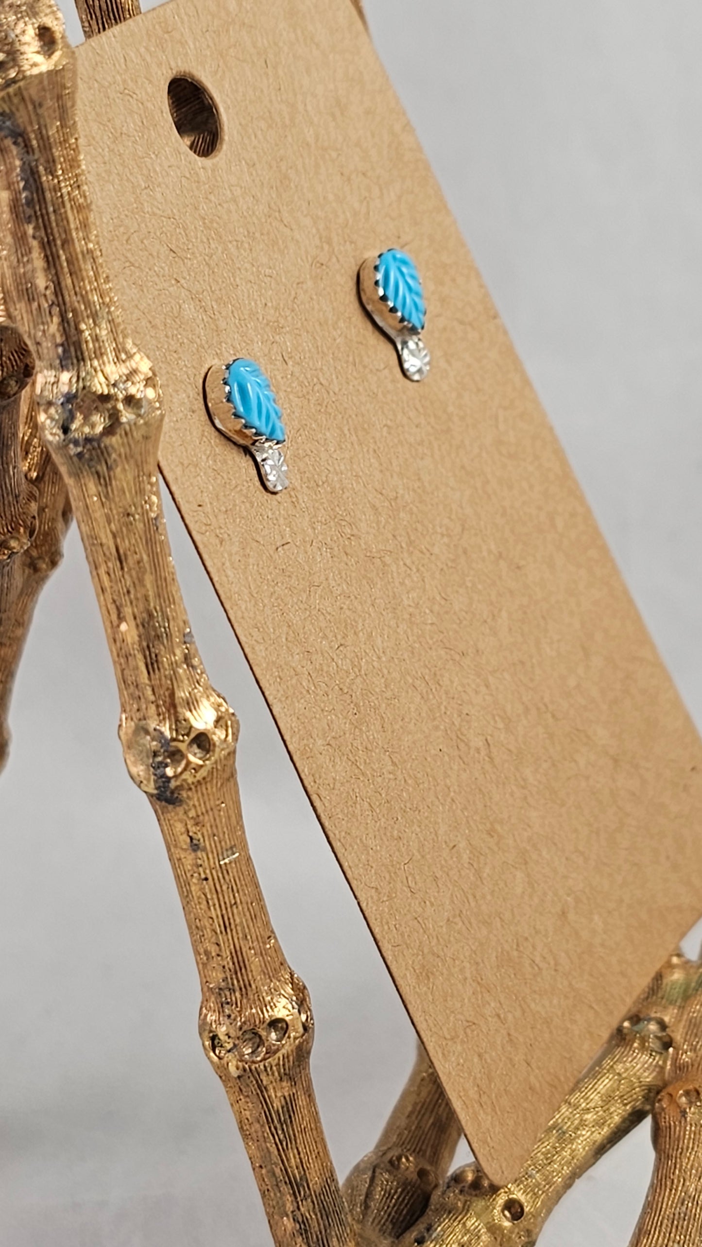 Turquoise leaf earrings