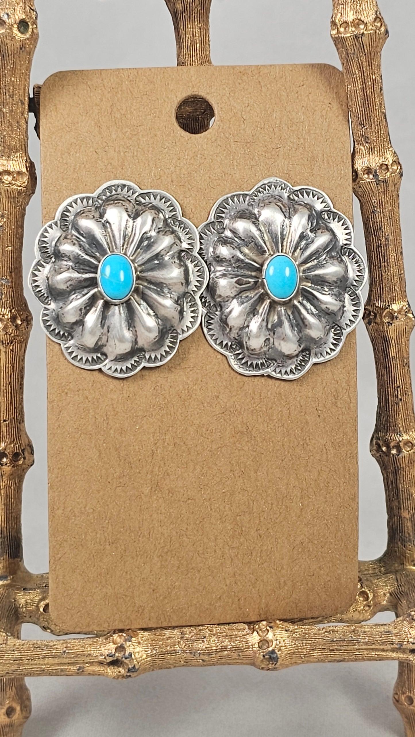 Turquoise concho earrings
