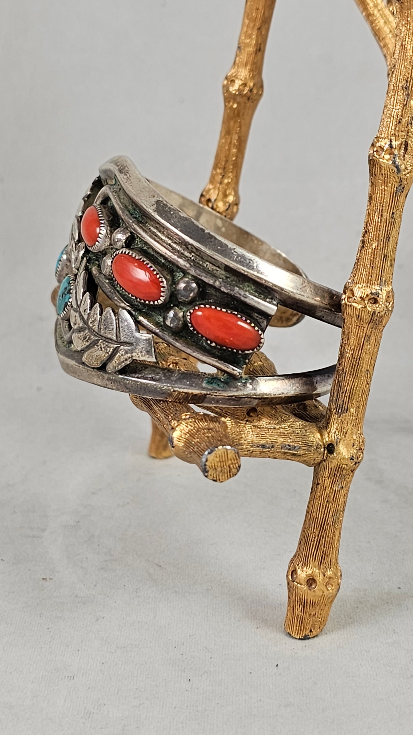 Vintage turquoise and coral bracelet