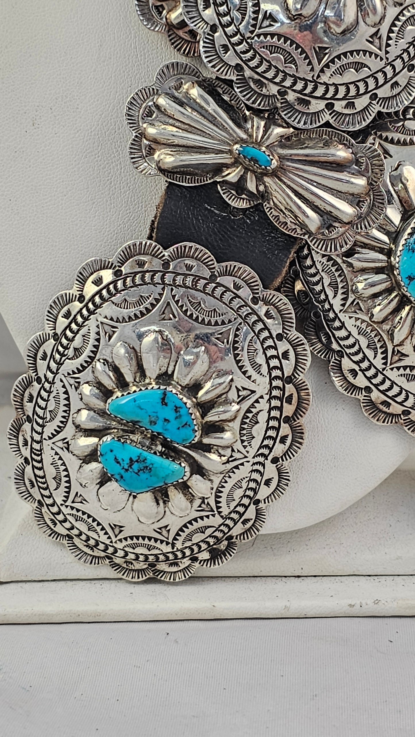 Concho Belt turquoise and silver
