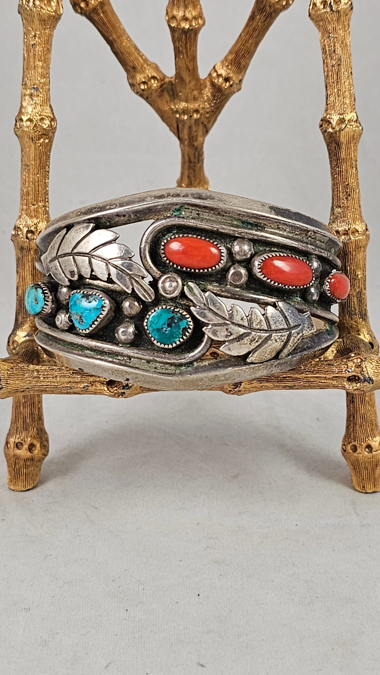 Vintage turquoise and coral bracelet