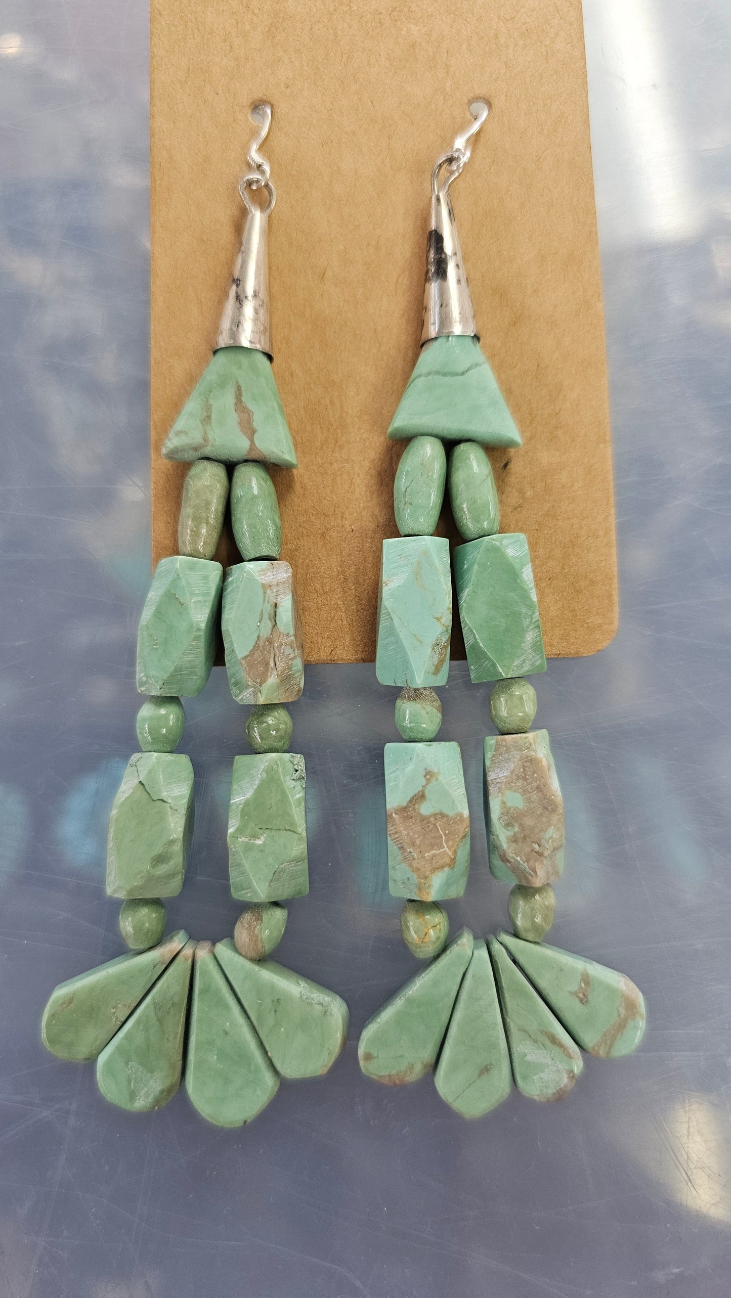 Cerrillos Turquoise slab earrings
