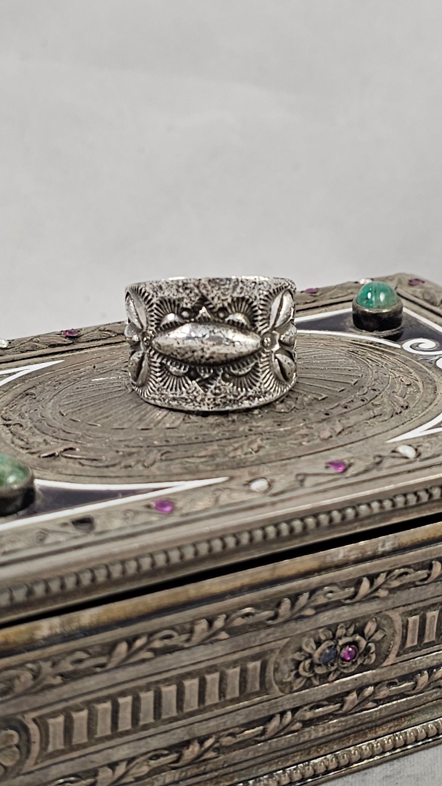 Tufa cast scalloped ring by Anthony Bowman