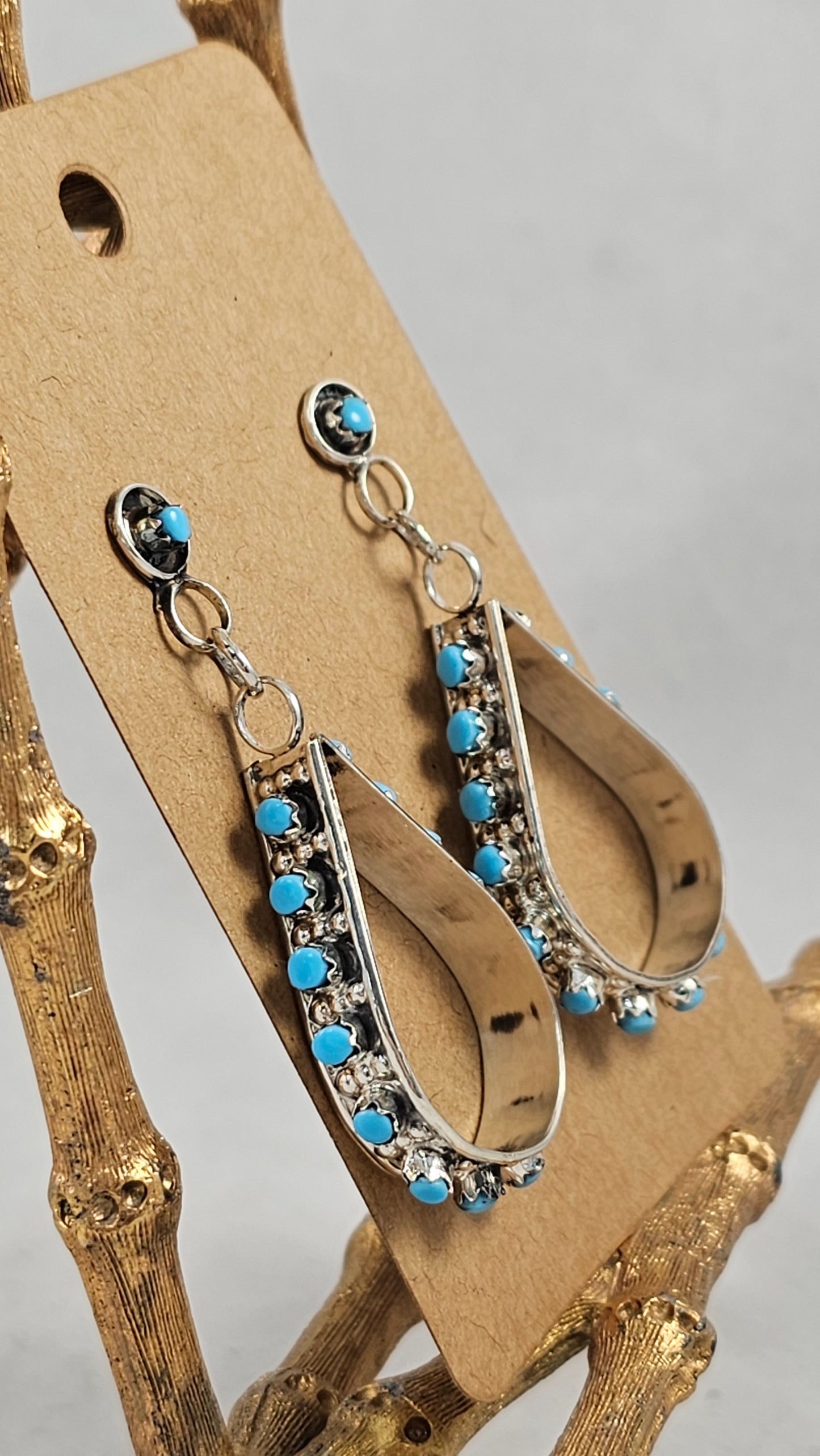 Snake eye turquoise & sterling earrings