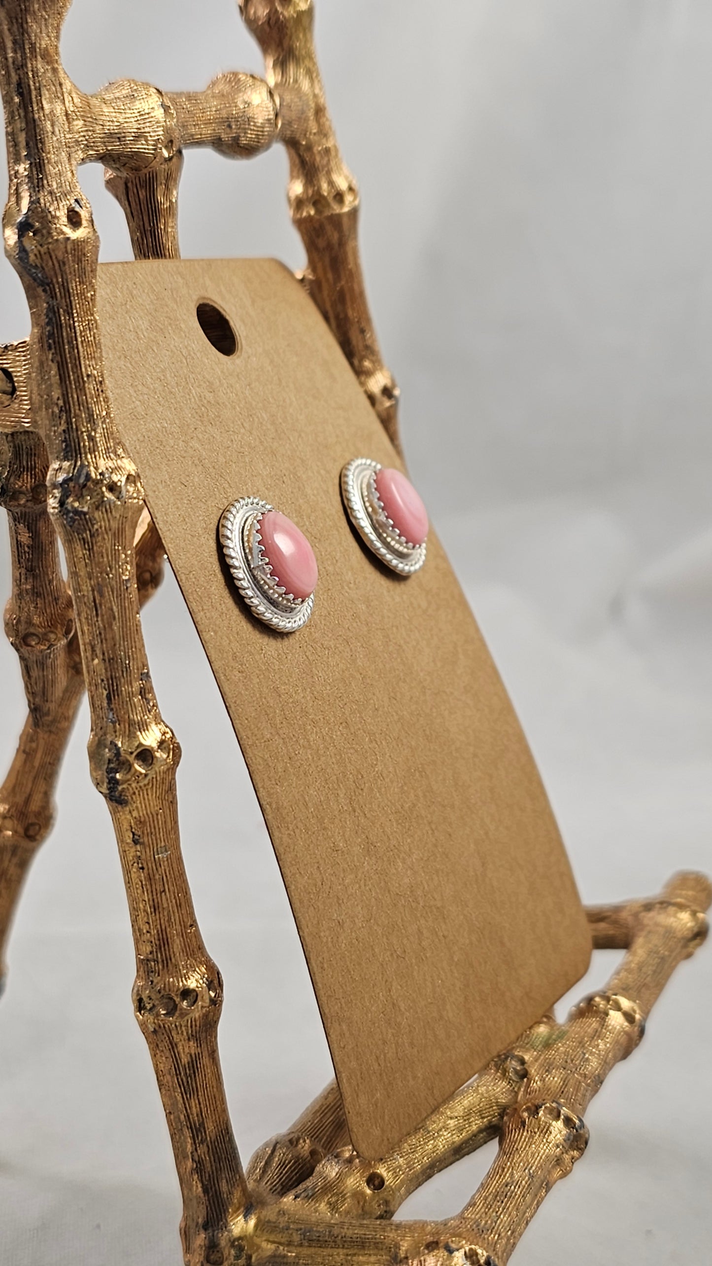 Pink conch shell earrings