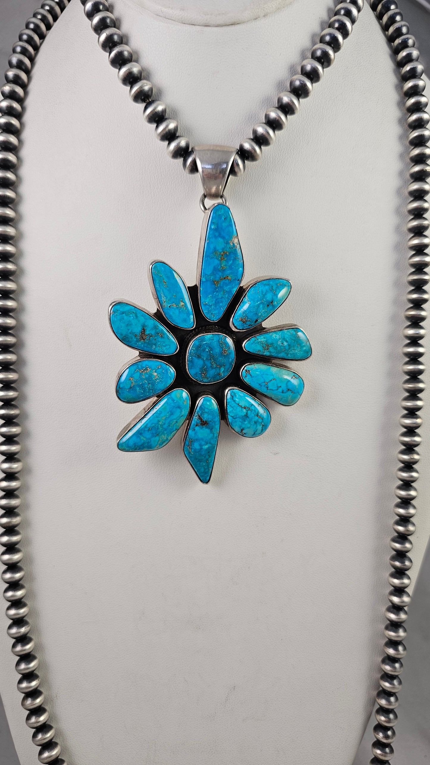Turquoise cluster pendant (pearls NOT included)